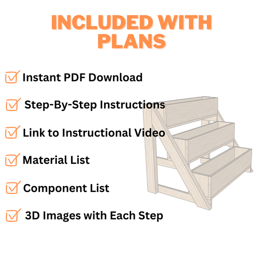 3 Tier Planter Box Plans - Step-by-Step Instructions (PDF)